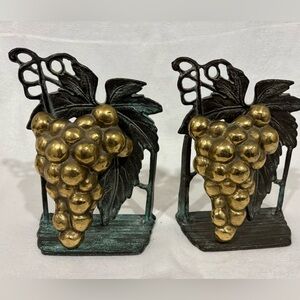 Andrea by Sadek brass and metal Grape Bookends